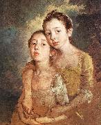 GAINSBOROUGH, Thomas The Artist s Daughters with a Cat china oil painting reproduction